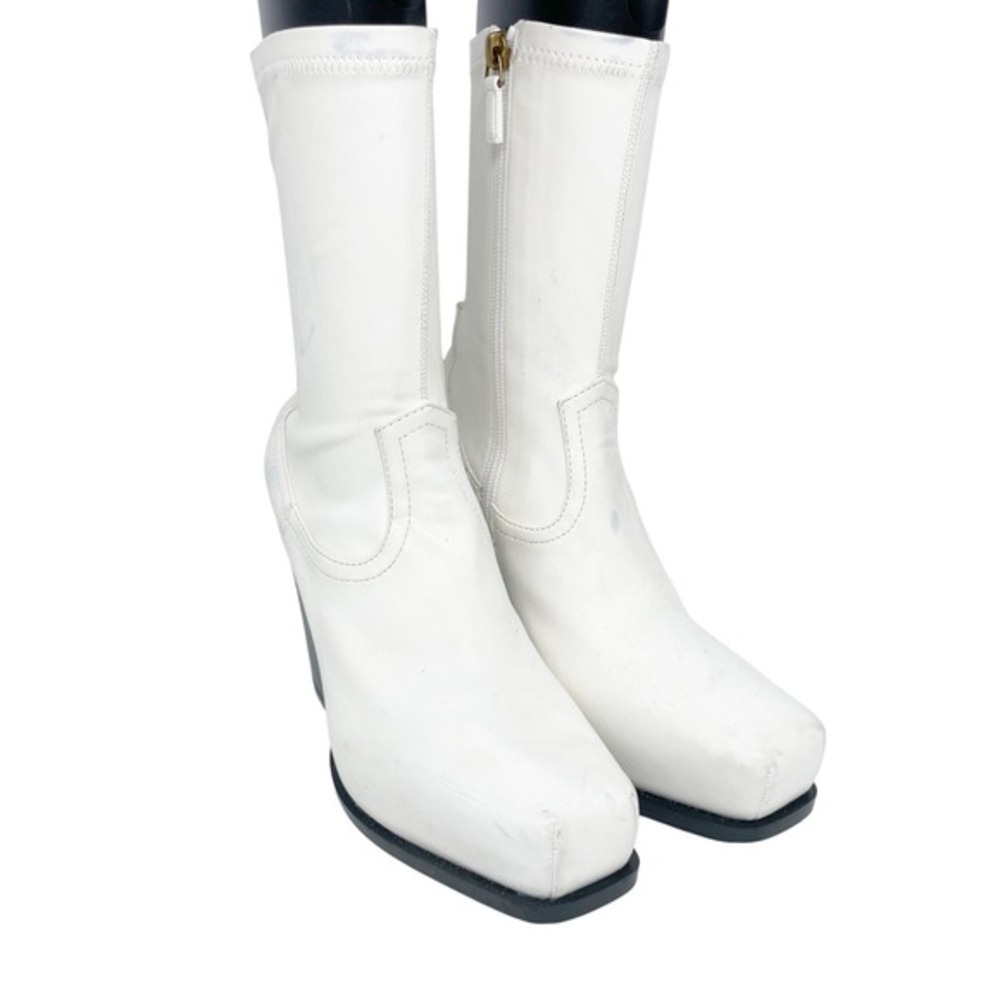 Stella McCartney Women's Cowboy Stretch Ankle Boots Vegan White Size 37